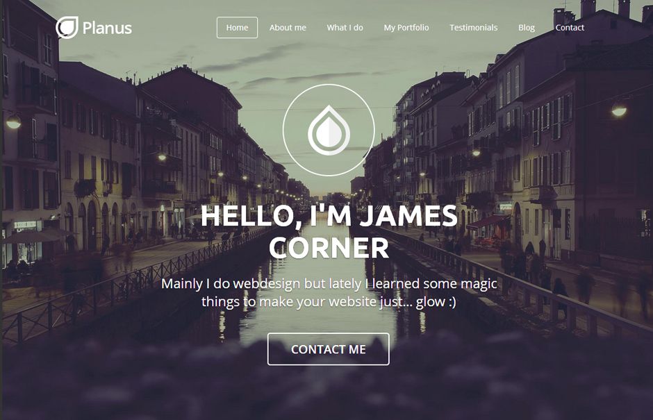 Screenshot: sito internet, tutto in una pagina, con responsive design, su piattaforma WordPress