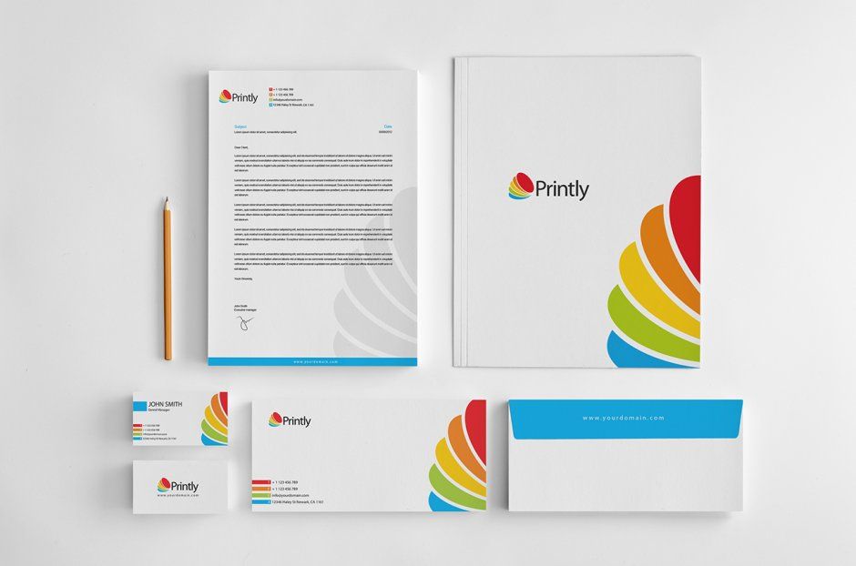 Cartellina, biglietti da visita, carta e busta intestata per Corporate Identity (1)