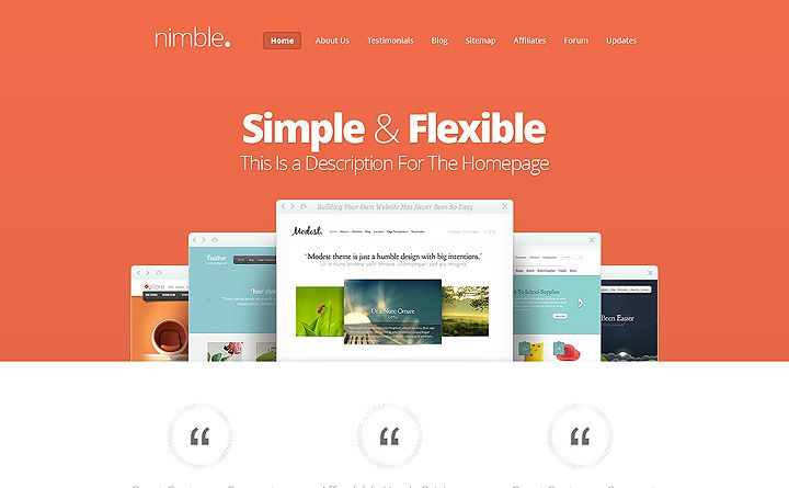 Sito web dai colori decisi in stile flat design e responsive