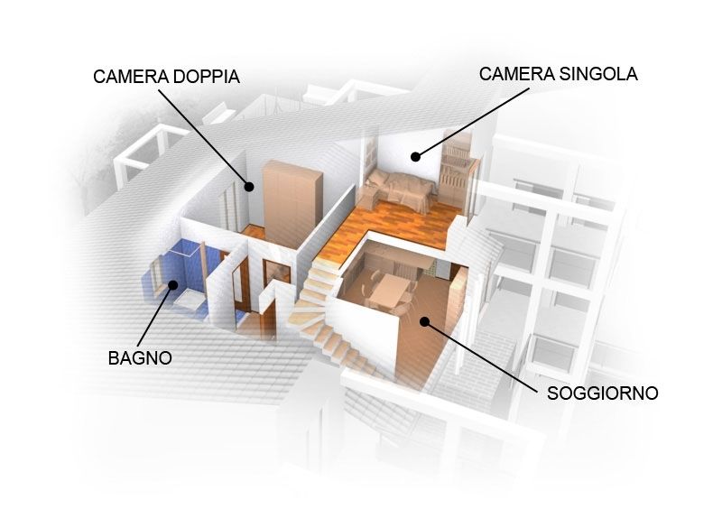 Spaccato assonometrico per illustrazione grafica