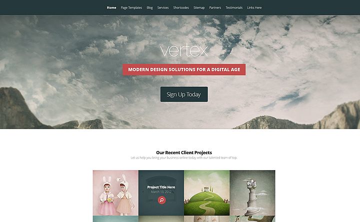 Vertex è un tema WordPress stupefacente