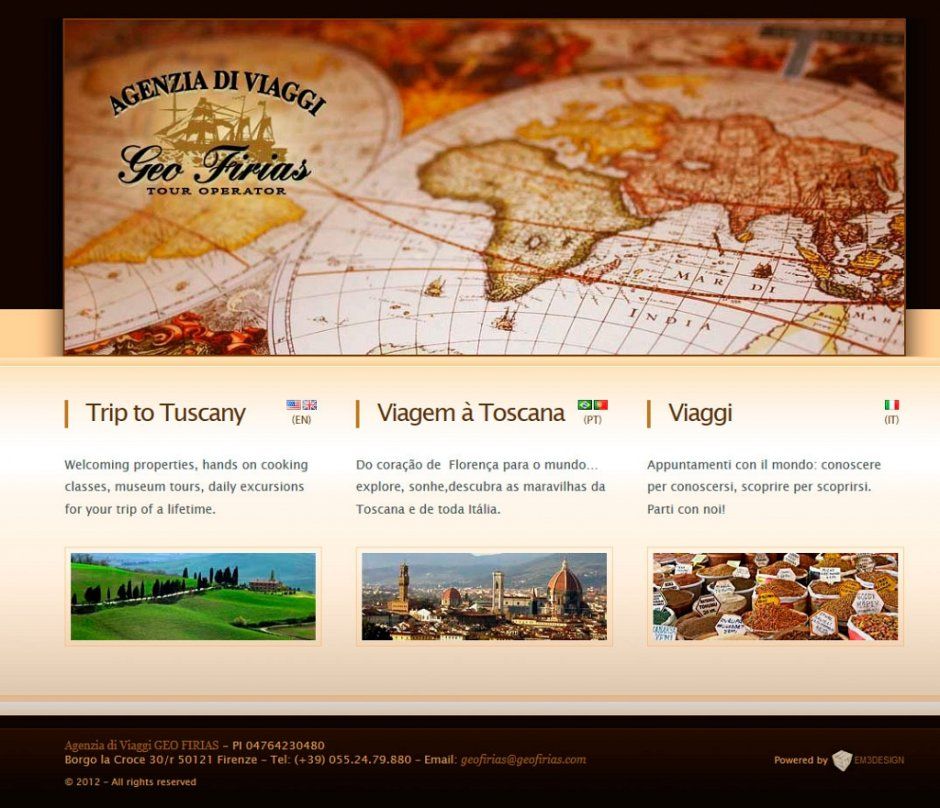 Ecco un sito web per un'Agezia di viaggi