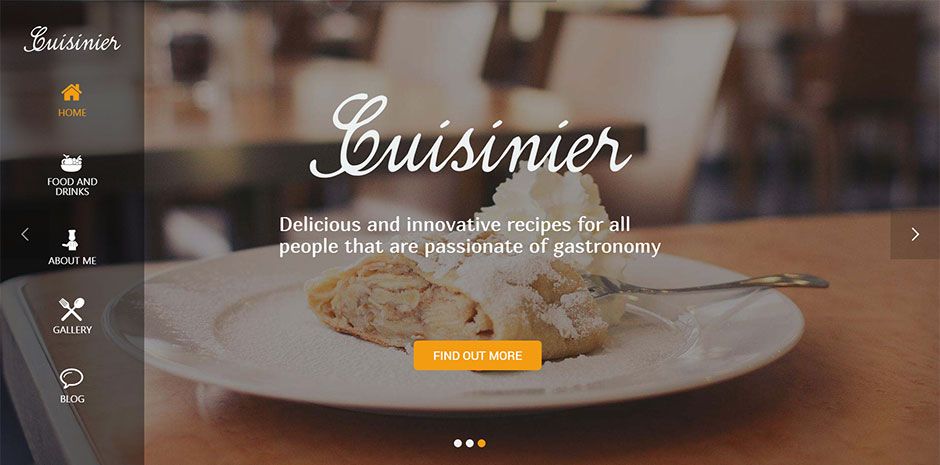 Sito internet per pasticceria, caffè o ristorante