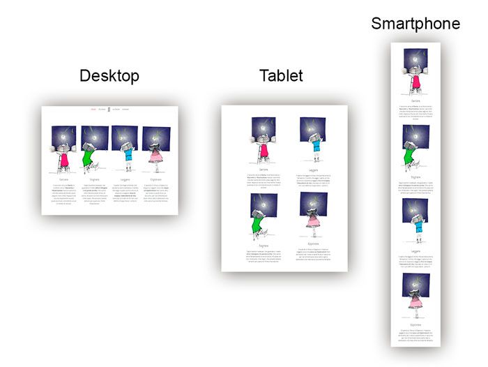 Responsive design layout disegnato