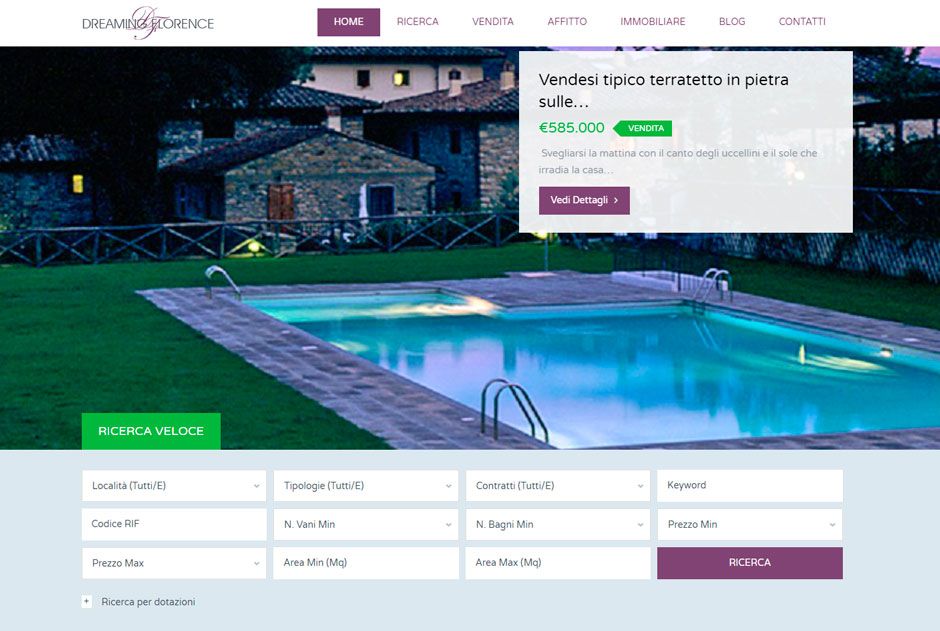Sito Web Agenzia Immobiliare WordPress con motore di ricerca avanzato
