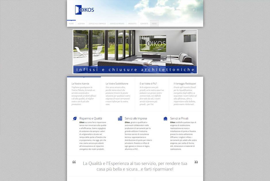 Infissi e serramenti esclusivi come il sito web aziendale