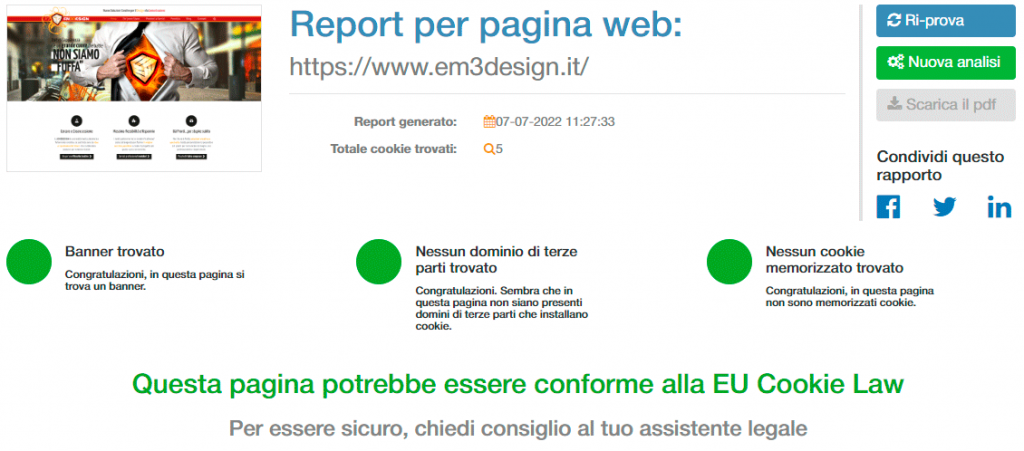 siito conforme alla EU Cookie Law